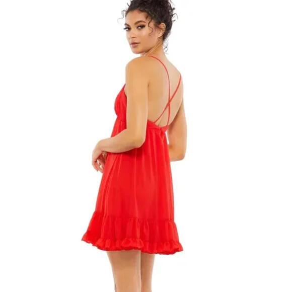 Ieena for Mac Duggal 70194 Red Mini Dress Size US 4 NWT - Picture 3 of 9